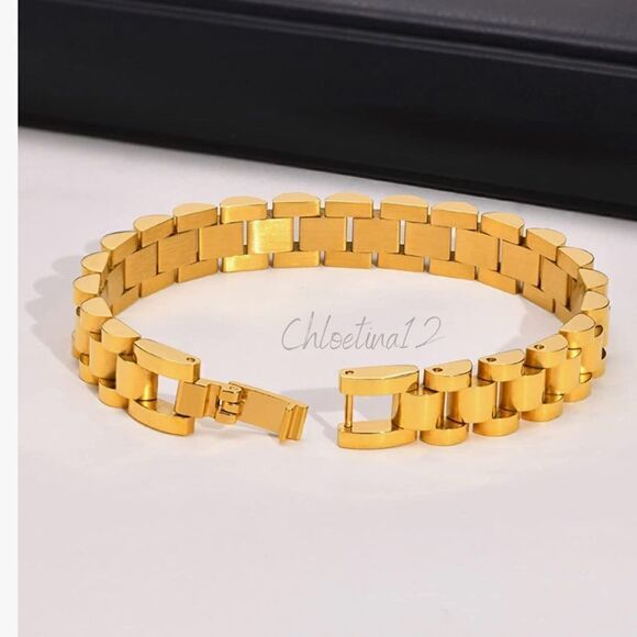 New ChunkyâGold/SilverâChainâLinkâBracelet - Picture 5 of 16